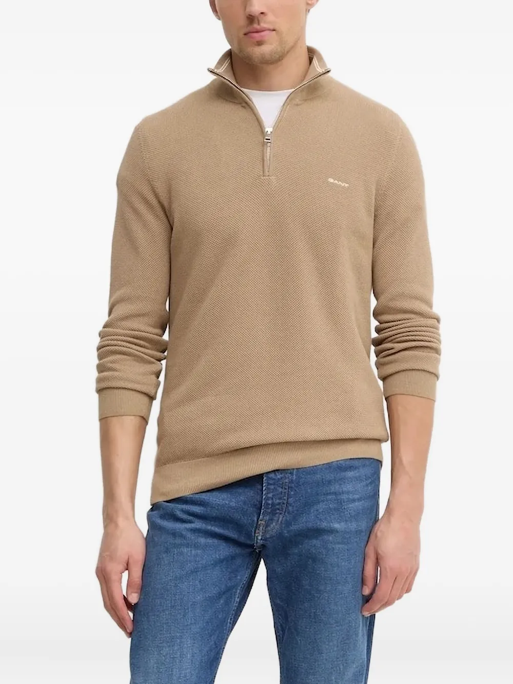 Свитер с воротником на молнии Gant, коричневый
Свитер с воротником на молнии Gant, коричневый