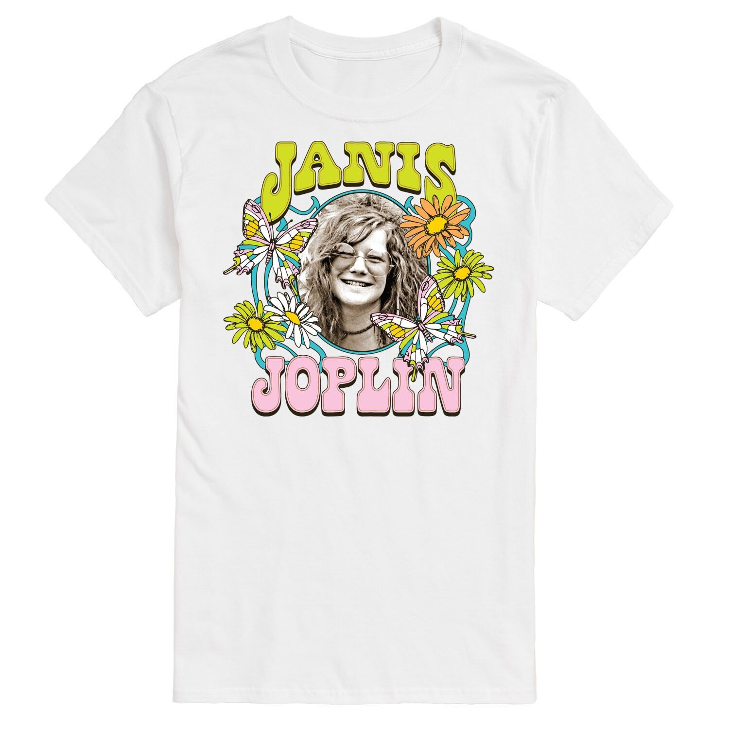 Мужская футболка Janis Joplin с бабочками и цветами Licensed Character
Мужская футболка Janis Joplin с бабочками и цветами Licensed Character