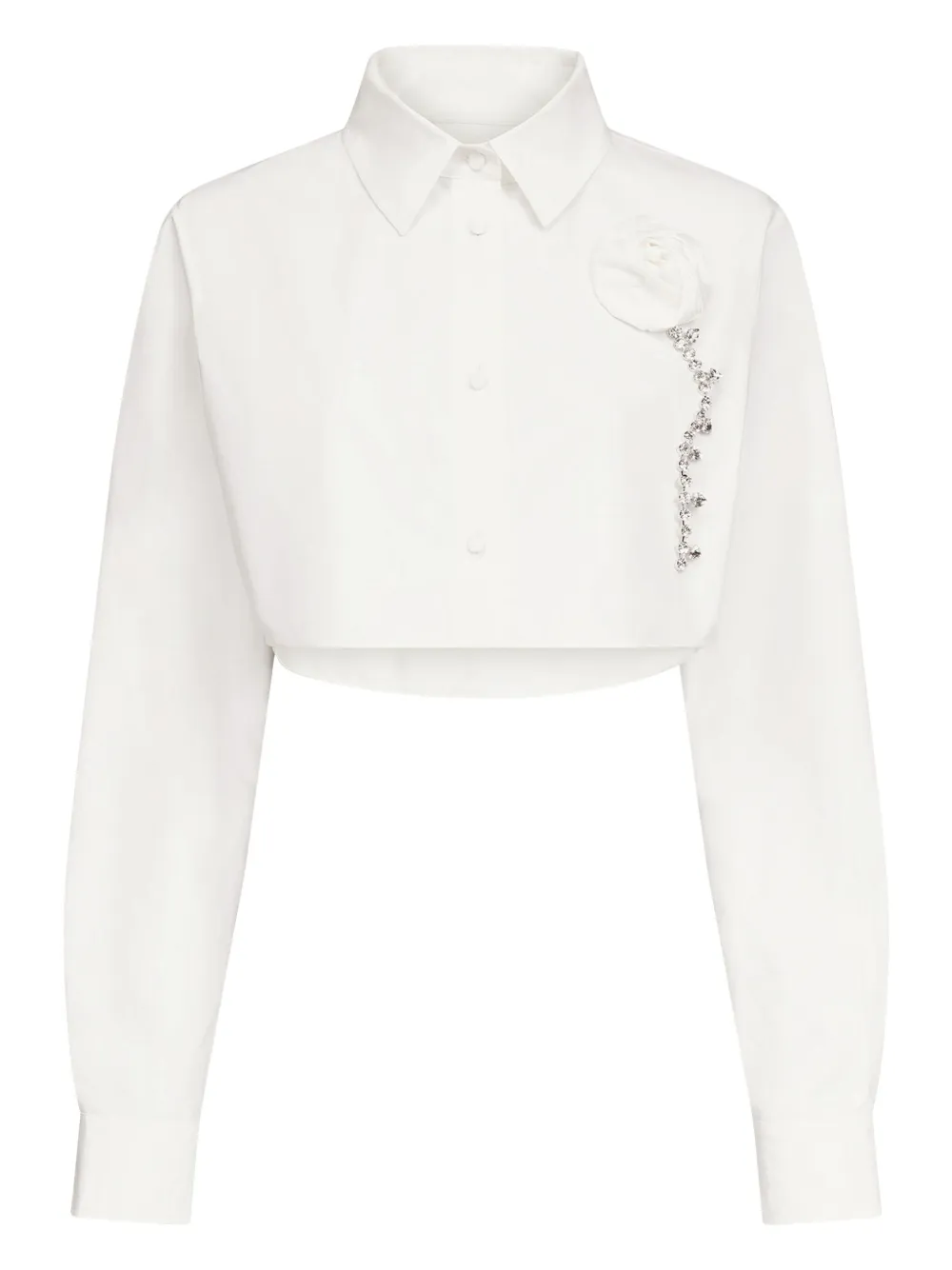 Укороченная рубашка с кристаллами AREA, белый
Укороченная рубашка с кристаллами AREA, белый