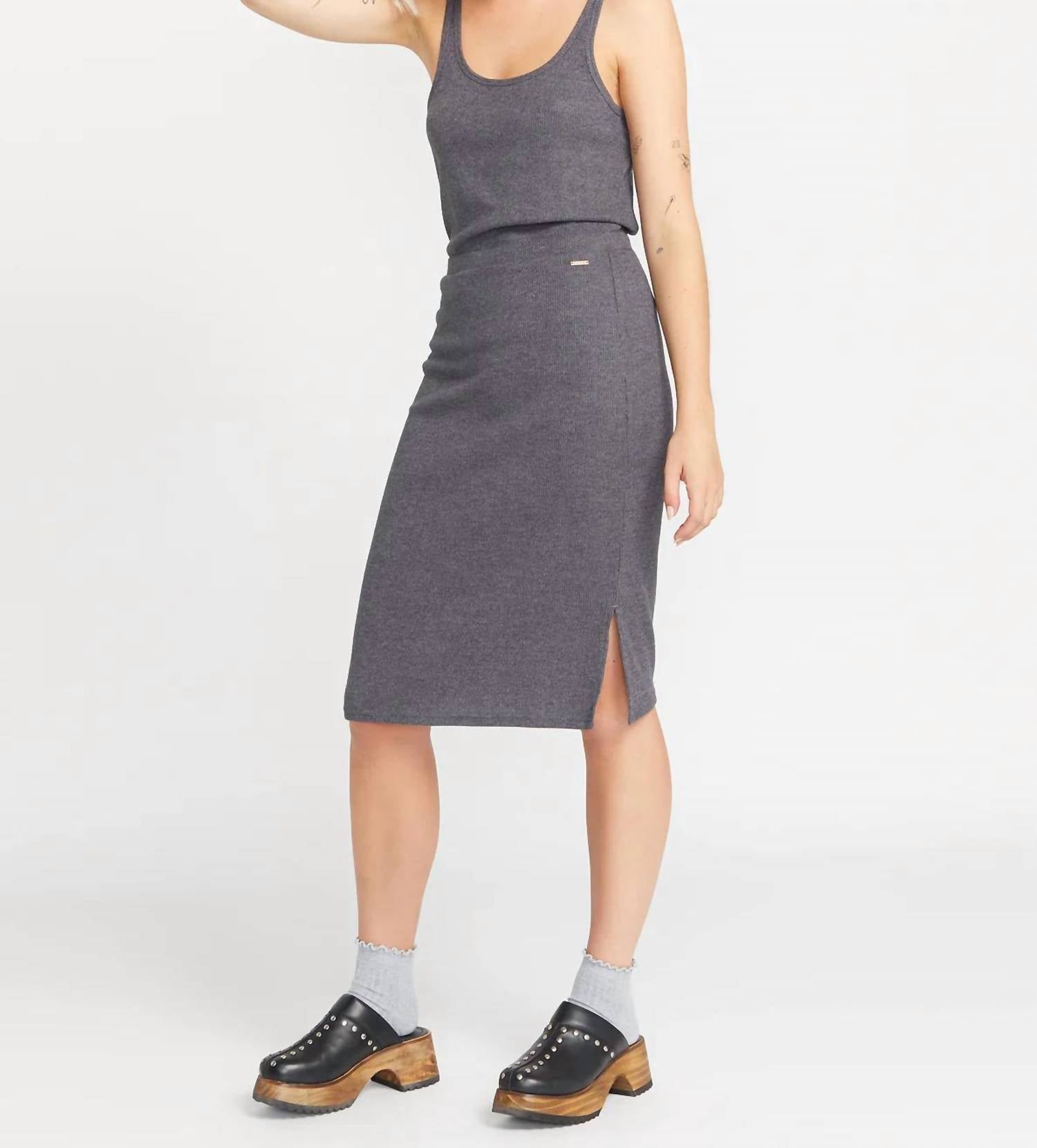 Юбка Lil Rib серого цвета Volcom 
Юбка Lil Rib серого цвета Volcom