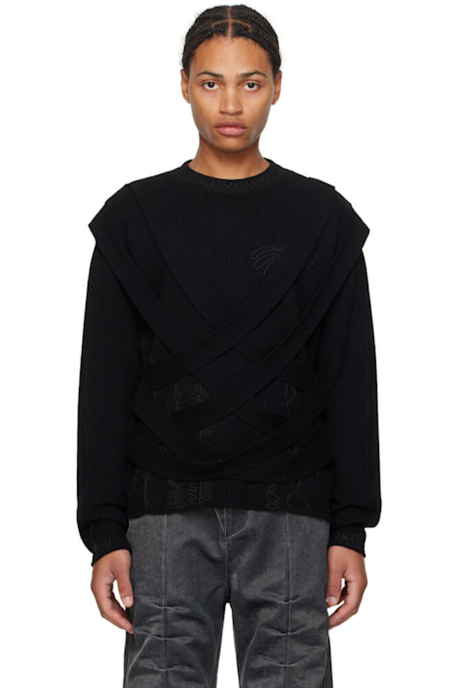 Черный свитер с ремешками Andersson Bell 
Черный свитер с ремешками Andersson Bell