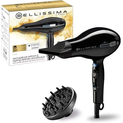 Bellissima P2 2200 Профессиональный фен мощностью 2200 Вт с ионной технологией для баланса влаги и уменьшения вьющихся волос 8 настроек вентилятора и температуры Узкая насадка для укладки, Imetec
Bellissima P2 2200 Профессиональный фен мощностью 2200 Вт с ионной технологией для баланса влаги и уменьшения вьющихся волос 8 настроек вентилятора и температуры Узкая насадка для укладки, Imetec