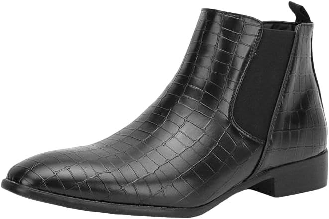 Мужские ботинки Santimon с тиснением под крокодила, ботинки Челси на низком каблуке для формального и повседневного стиля, удобные для офиса, свадьбы и вечернего выхода, черный
Мужские ботинки Santimon с тиснением под крокодила, ботинки Челси на низком каблуке для формального и повседневного стиля, удобные для офиса, свадьбы и вечернего выхода, черный