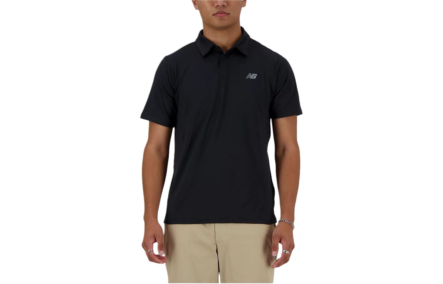 Рубашка поло мужская черная New Balance, черный 
Рубашка поло мужская черная New Balance, черный