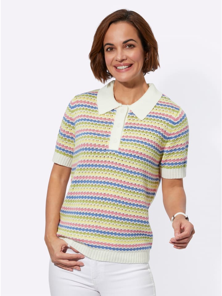 Ажурный свитер в полоску цвета экрю и пыльной розы WITT WEIDEN
Ажурный свитер в полоску цвета экрю и пыльной розы WITT WEIDEN