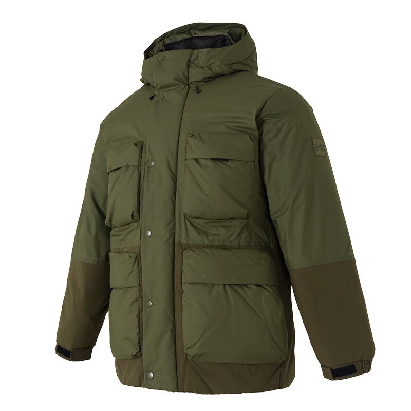 Under Armour Мужская пуховая куртка оливково-зеленого цвета с капюшоном, средней высоты
Under Armour Мужская пуховая куртка оливково-зеленого цвета с капюшоном, средней высоты