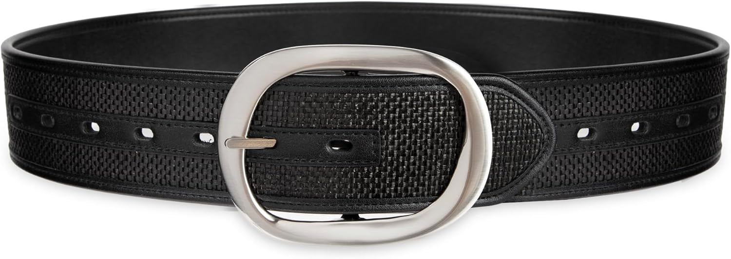 Женский двусторонний ремень Calvin Klein шириной 2 дюйма - рельефная пряжка для повседневного и делового стиля, Black/Black
Женский двусторонний ремень Calvin Klein шириной 2 дюйма - рельефная пряжка для повседневного и делового стиля, Black/Black