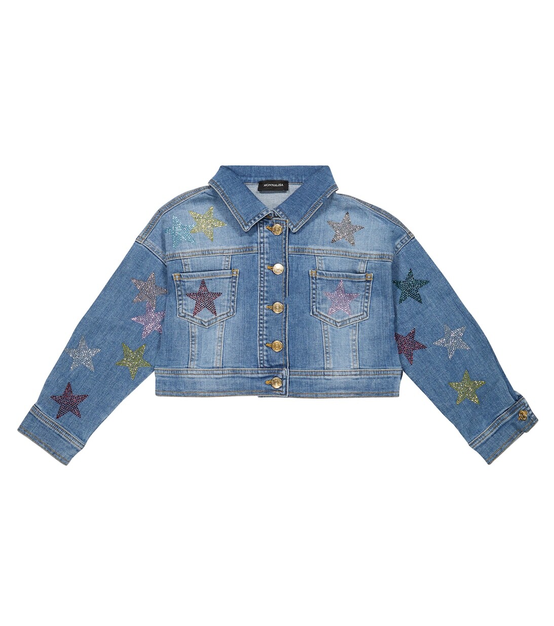 Украшенная джинсовая куртка Monnalisa, синий
Украшенная джинсовая куртка Monnalisa, синий