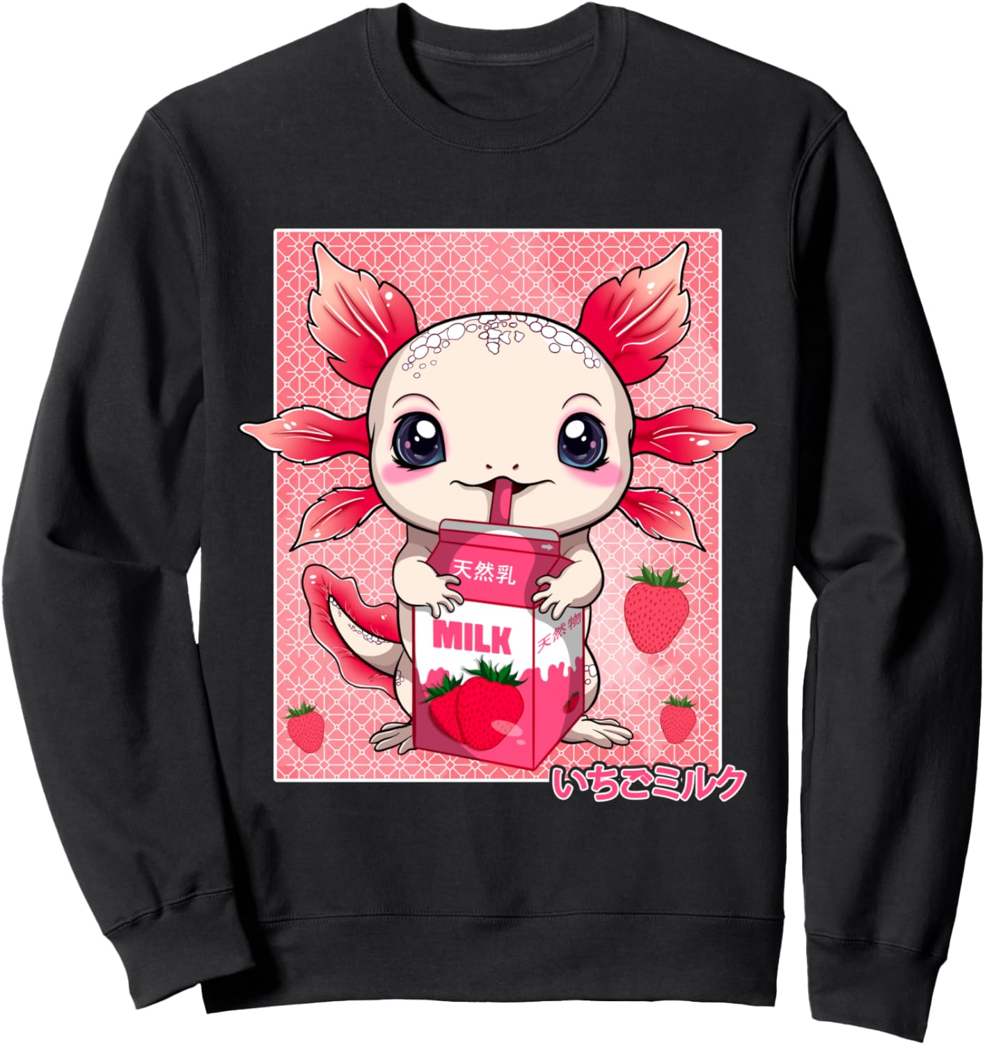 Милая толстовка в стиле аниме с изображением аксолотля и клубничного молока Cute Kawaii Axolotl For Girls And Teens, черный
Милая толстовка в стиле аниме с изображением аксолотля и клубничного молока Cute Kawaii Axolotl For Girls And Teens, черный