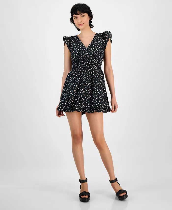 Женское мини-платье с цветочным принтом из хлопка и расклешенным подолом And Now This, черный
Женское мини-платье с цветочным принтом из хлопка и расклешенным подолом And Now This, черный