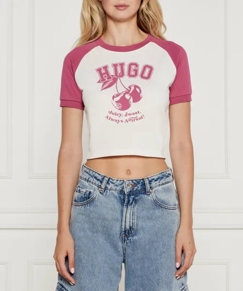 Футболка Даны Cropped fit Hugo Blue, белый 
Футболка Даны Cropped fit Hugo Blue, белый
