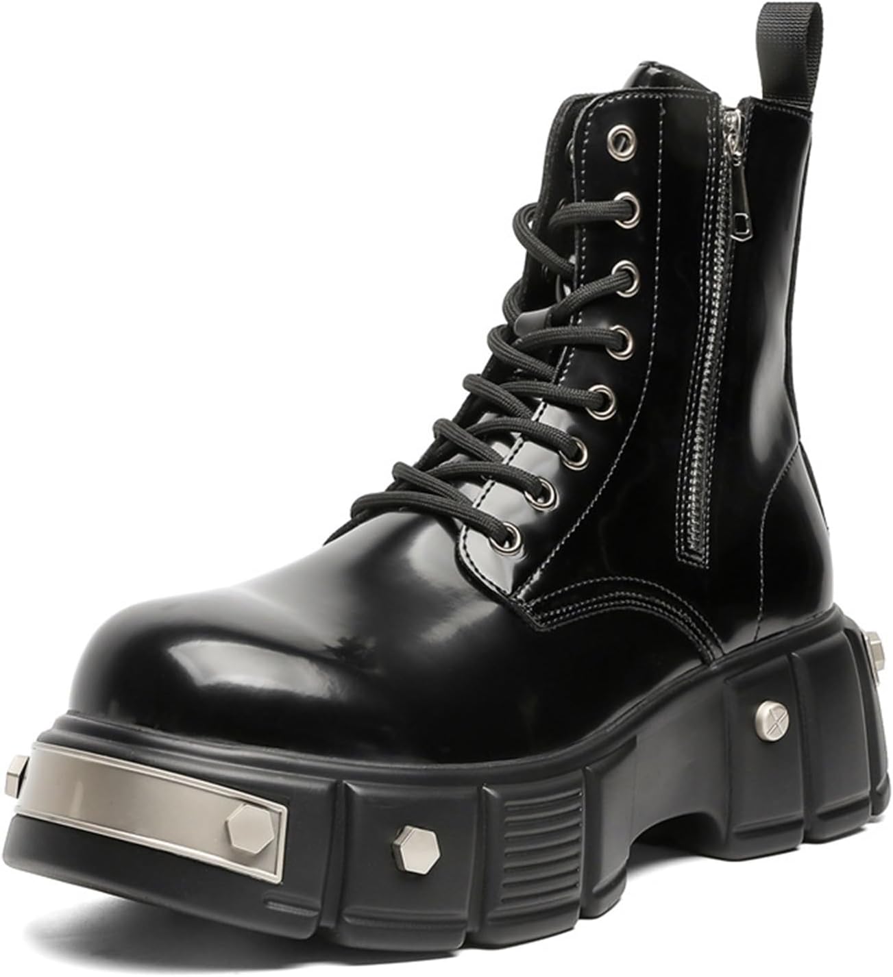 Мужские мотоботы с боковой молнией, заклепками, шнуровкой, ботинки типа чукка, модные кожаные ботинки на платформе с рифленой подошвой, удобный носок, панк-ботинки до щиколотки, боевые ботинки Generic, черный
Мужские мотоботы с боковой молнией, заклепками, шнуровкой, ботинки типа чукка, модные кожаные ботинки на платформе с рифленой подошвой, удобный носок, панк-ботинки до щиколотки, боевые ботинки Generic, черный