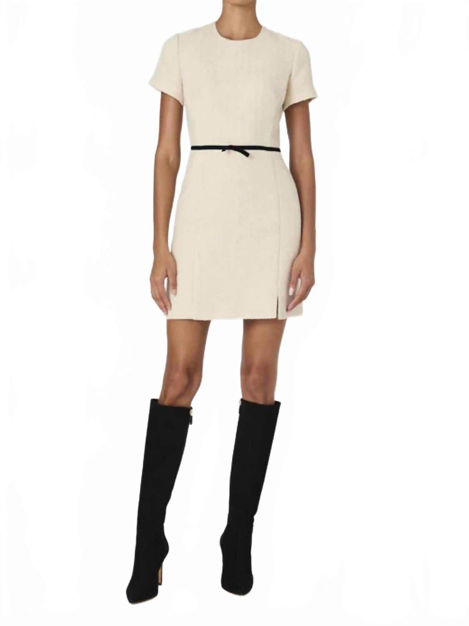 Структурированное платье из твида в классическом кремово-черном цвете French Connection
Структурированное платье из твида в классическом кремово-черном цвете French Connection