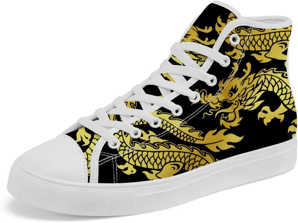 Кеды на высокой подошве Dragon из холща, высокие кроссовки с шнуровкой, повседневная обувь для мужчин и женщин Chebing, черный/желтый
Кеды на высокой подошве Dragon из холща, высокие кроссовки с шнуровкой, повседневная обувь для мужчин и женщин Chebing, черный/желтый