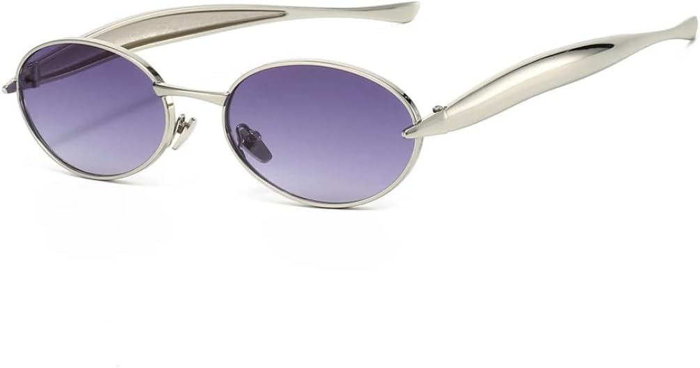 Модные маленькие овальные металлические женские солнцезащитные очки в стиле ретро с прозрачными линзами с градиентом цвета океана, защита от УФ-излучения UV400, мужские очки в стиле панк TKKTLLT, Silver Gray Gradient
Модные маленькие овальные металлические женские солнцезащитные очки в стиле ретро с прозрачными линзами с градиентом цвета океана, защита от УФ-излучения UV400, мужские очки в стиле панк TKKTLLT, Silver Gray Gradient