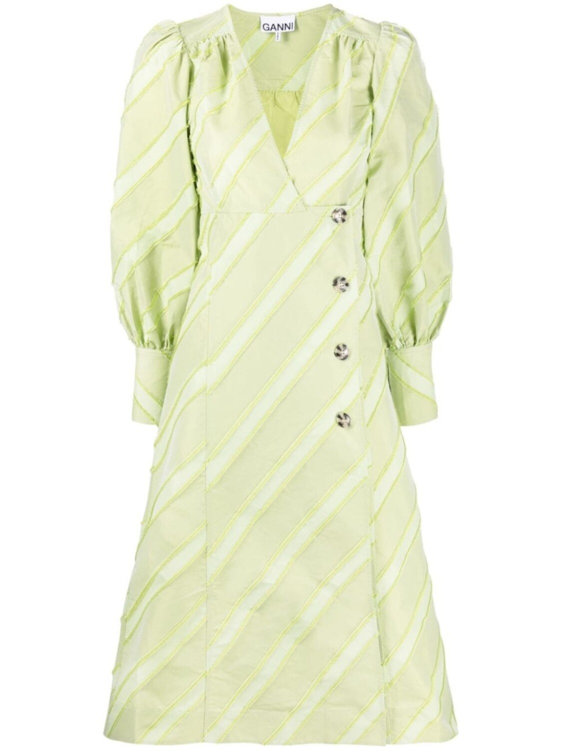 GANNI платье с V-образным вырезом и длинными рукавами, зеленый
GANNI платье с V-образным вырезом и длинными рукавами, зеленый