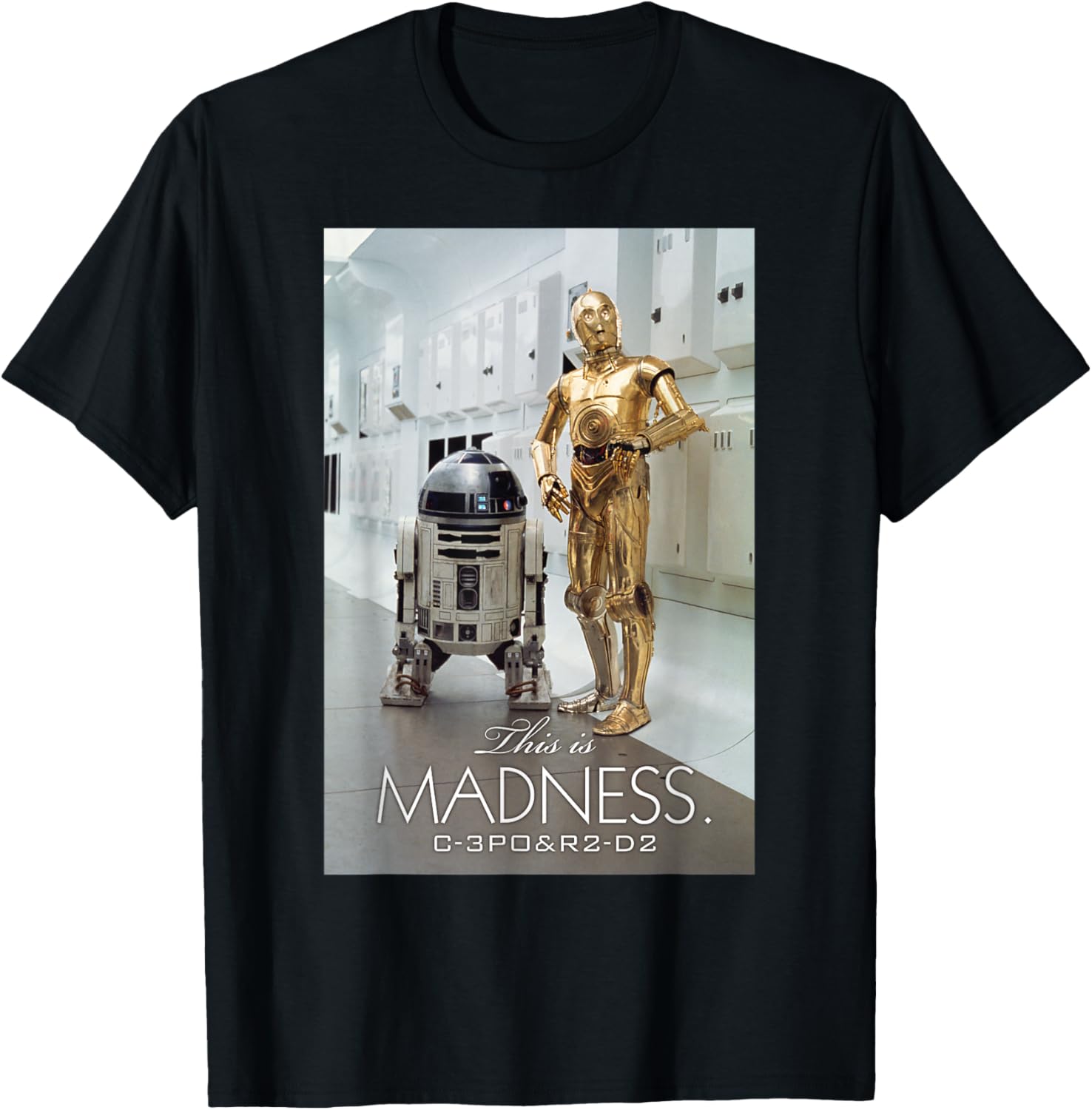 Футболка Star Wars R2-D2 C-3PO This is Madness, черная
Футболка Star Wars R2-D2 C-3PO This is Madness, черная