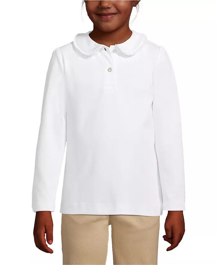 Школьная форма для девочек с длинным рукавом и оборками на воротнике Питер Пэн с поло трикотажной рубашкой Lands' End, белый
Школьная форма для девочек с длинным рукавом и оборками на воротнике Питер Пэн с поло трикотажной рубашкой Lands' End, белый