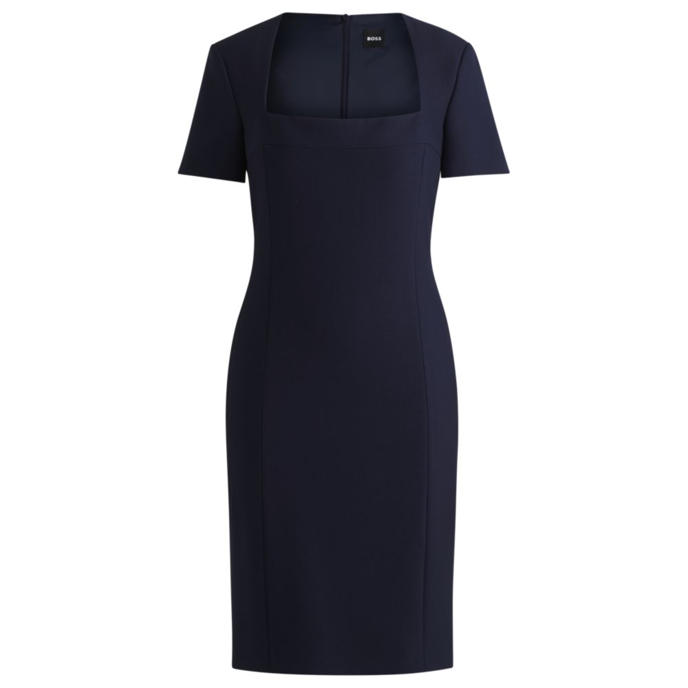 Платье облегающего кроя с квадратным вырезом из эластичного материала BOSS, темно-синий
Платье облегающего кроя с квадратным вырезом из эластичного материала BOSS, темно-синий