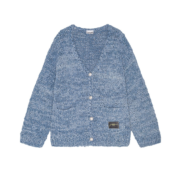 GANNI SS25 Вязаный свитер Women's Light Indigo
GANNI SS25 Вязаный свитер Women's Light Indigo