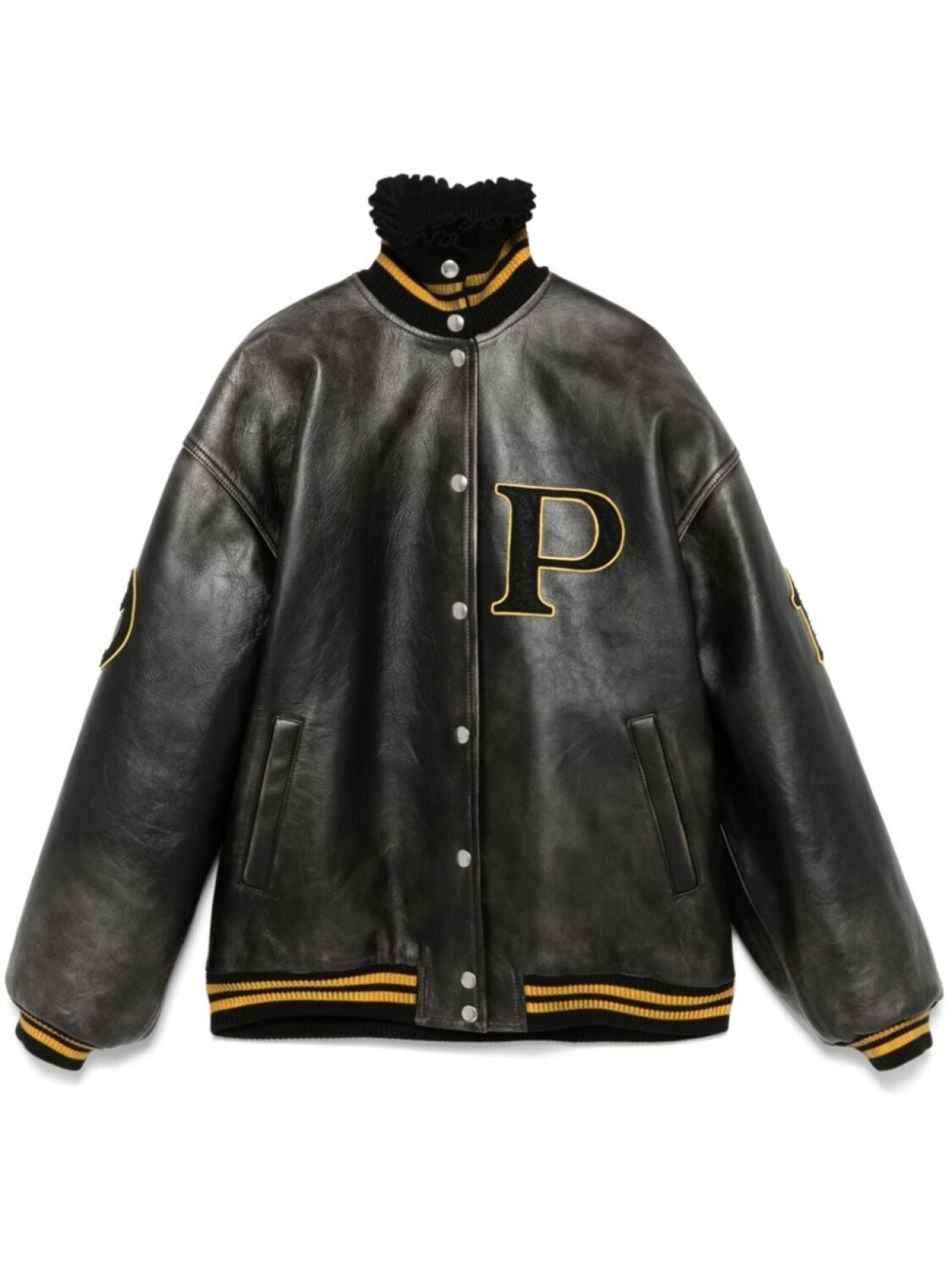 Prada кожаный бомбер, черный
Prada кожаный бомбер, черный