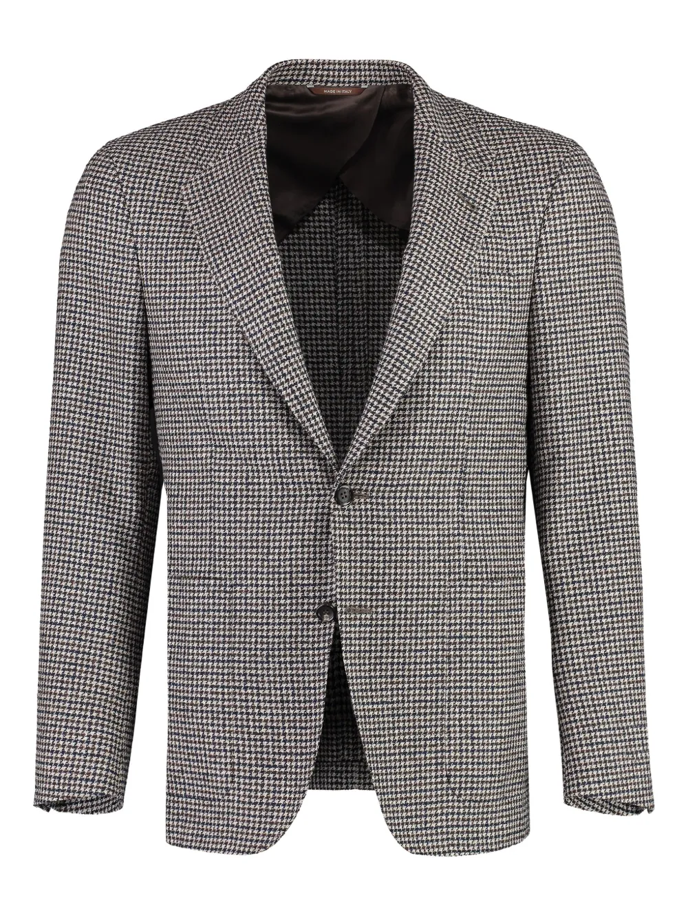 Однобортный пиджак в ломаную клетку Canali, черный 
Однобортный пиджак в ломаную клетку Canali, черный