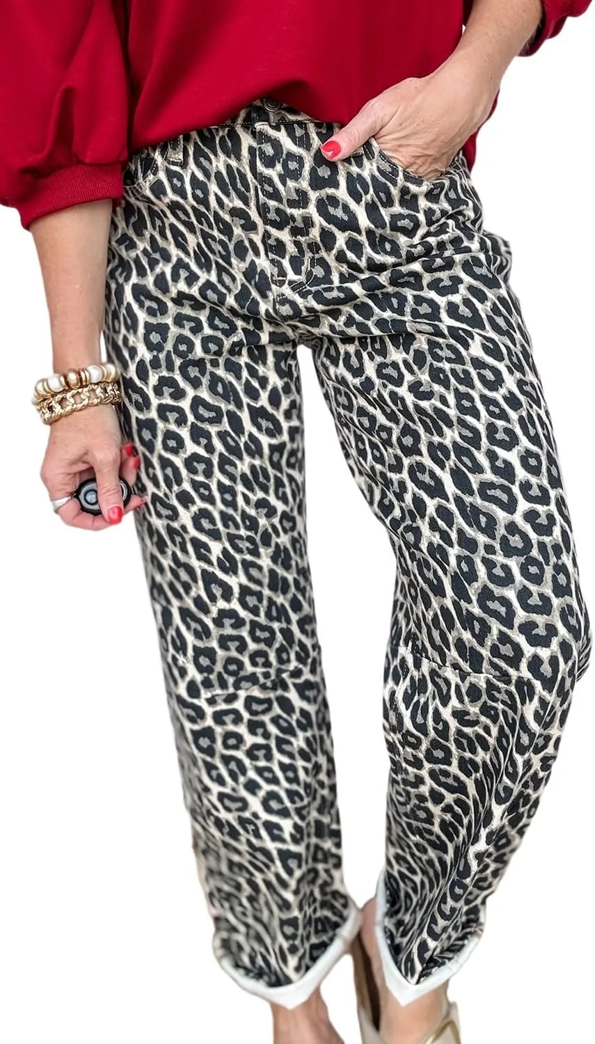 Джинсы для женщин Leopard Print Barrel High Waist Apvirdy
Джинсы для женщин Leopard Print Barrel High Waist Apvirdy