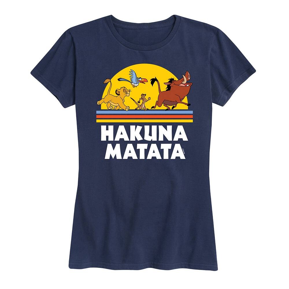 Женская футболка Disney's Lion King Hakuna Matata Sunset с рисунком заката, темно-синий
Женская футболка Disney's Lion King Hakuna Matata Sunset с рисунком заката, темно-синий