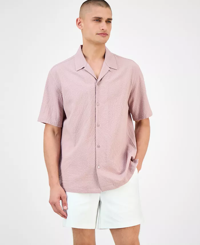 Мужская рубашка с коротким рукавом и сборками на пуговицах Alfani Macy's, коричневый/бежевый
Мужская рубашка с коротким рукавом и сборками на пуговицах Alfani Macy's, коричневый/бежевый