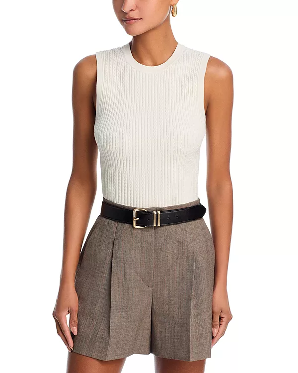 Тонкая майка с кабельным рисунком Frame, белый
Тонкая майка с кабельным рисунком Frame, белый