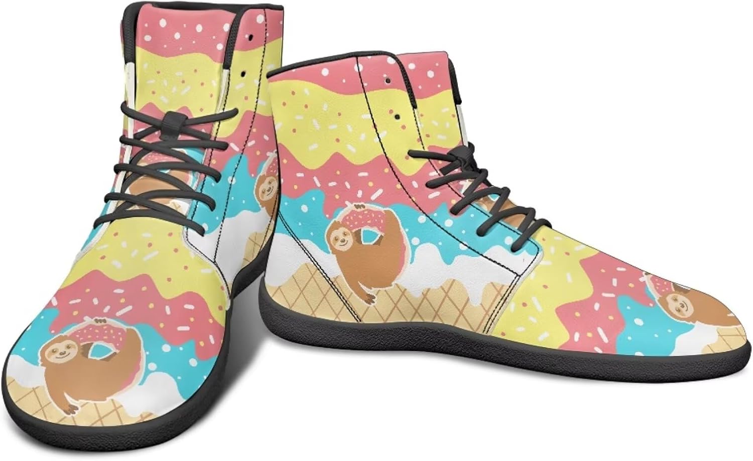 Высокие кроссовки с животным дизайном, обувь с нулевым перепадом, широкие туфли для мужчин - кроссовки с резиновой подошвой Watdotory, Sloth Donut Design
Высокие кроссовки с животным дизайном, обувь с нулевым перепадом, широкие туфли для мужчин - кроссовки с резиновой подошвой Watdotory, Sloth Donut Design