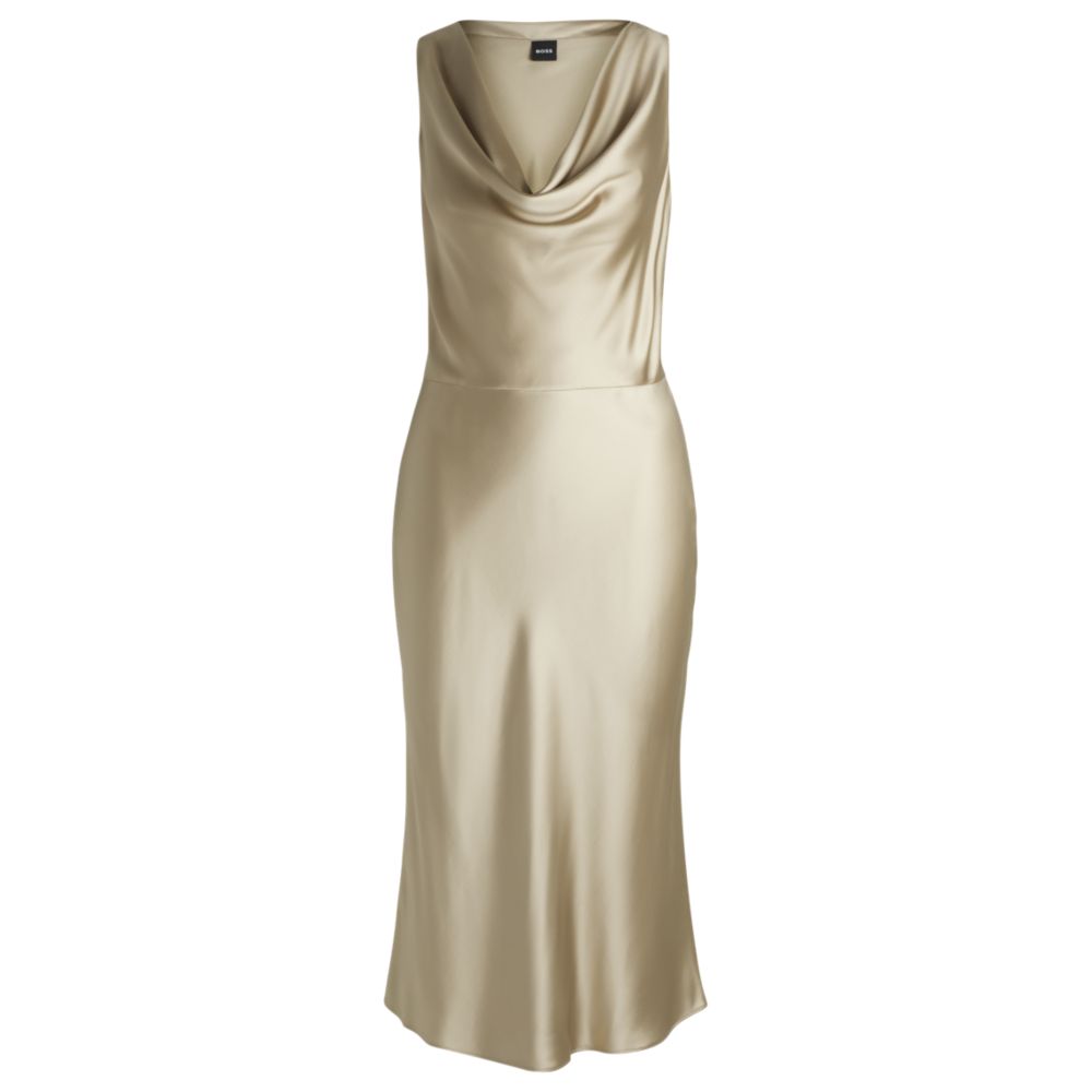 Платье с воротником-хомутиком из струящегося атласа BOSS, светло-бежевый
Платье с воротником-хомутиком из струящегося атласа BOSS, светло-бежевый