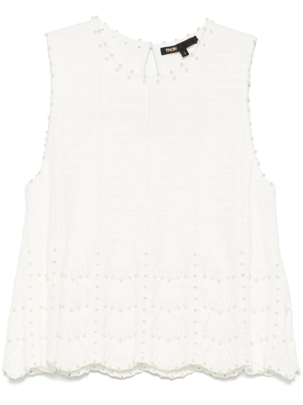Топ Maje с отделкой из искусственного жемчуга, белый
Топ Maje с отделкой из искусственного жемчуга, белый