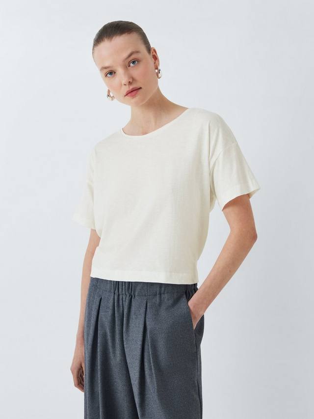 Хлопчатобумажная футболка с коротким рукавом slub John Lewis, белый
Хлопчатобумажная футболка с коротким рукавом slub John Lewis, белый