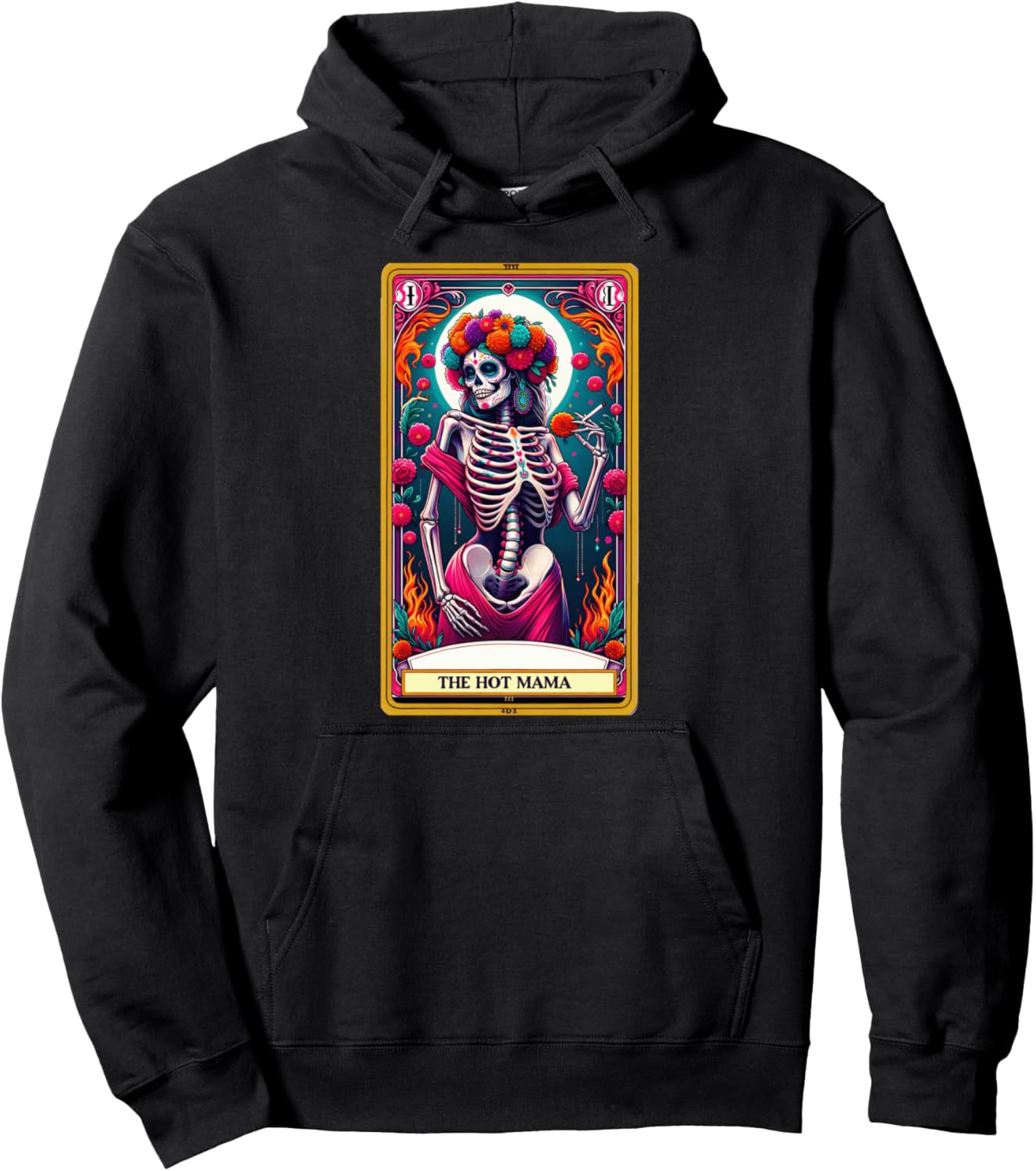 Толстовка с изображением скелета и карт Таро Горячая мама в стиле Дня мертвых и сахарного черепа Mom Tees Nyc, черный
Толстовка с изображением скелета и карт Таро Горячая мама в стиле Дня мертвых и сахарного черепа Mom Tees Nyc, черный