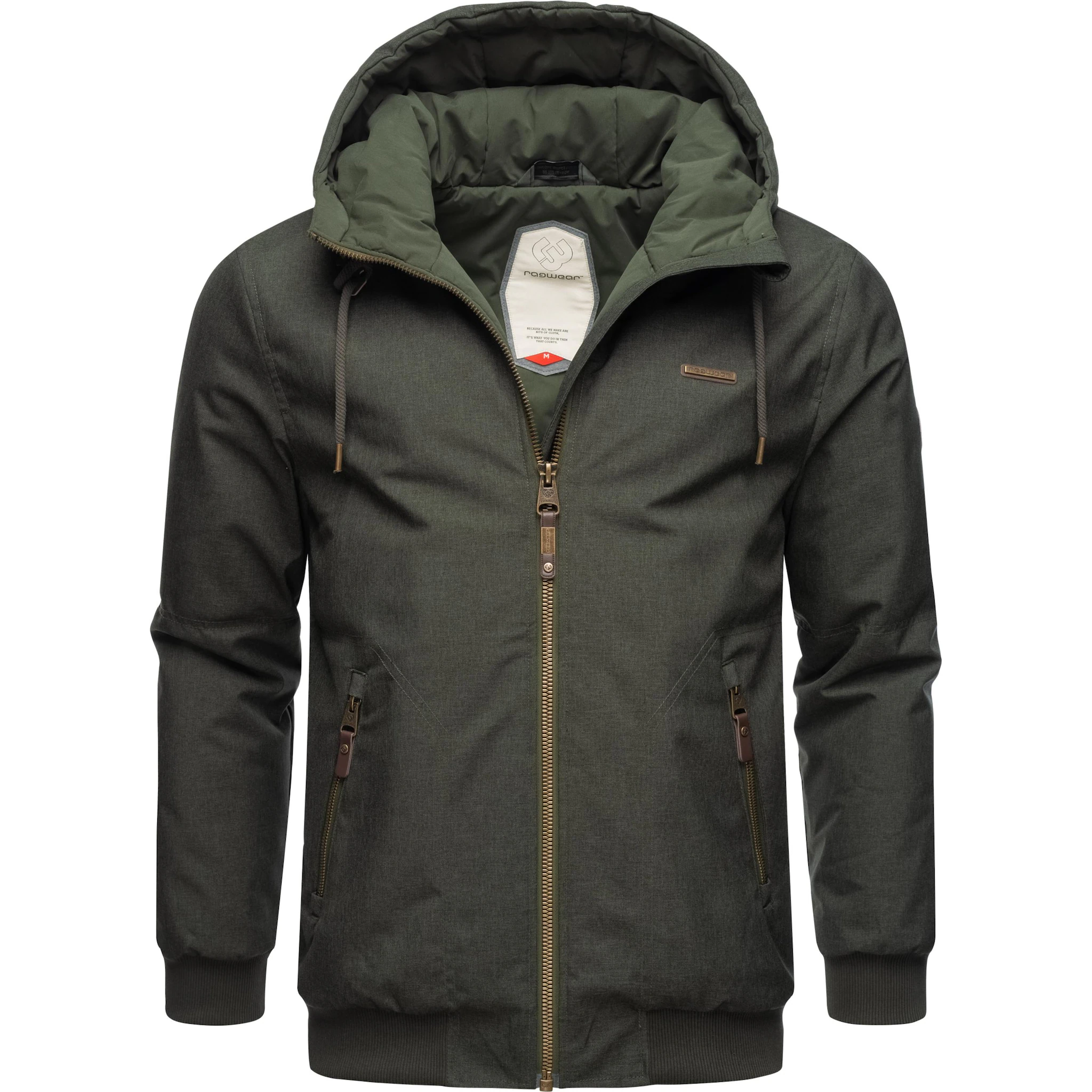 Зимняя куртка Ragwear "Стьюи" с капюшоном, стильная мужская уличная куртка с большим капюшоном, зеленый