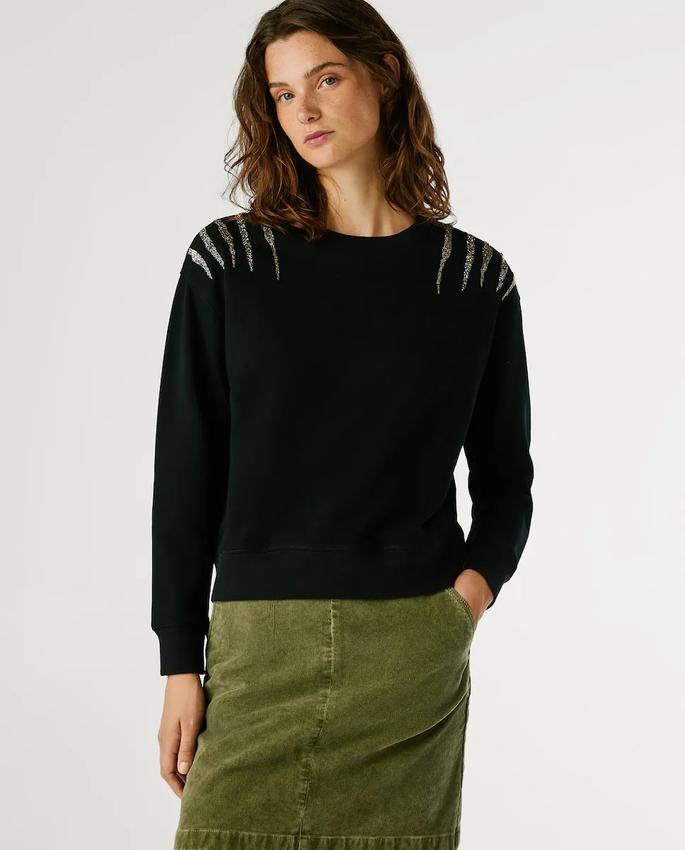 Женская толстовка с декоративными камнями на плечах Pepe Jeans, черный
Женская толстовка с декоративными камнями на плечах Pepe Jeans, черный