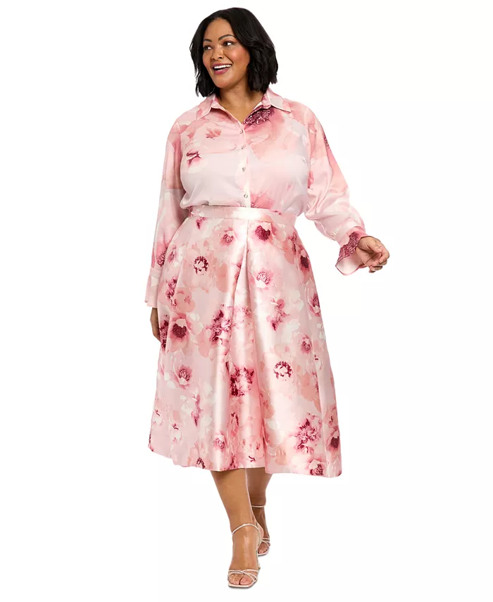 Юбка больших размеров с цветочным принтом и плиссировкой Muse, розовый
Юбка больших размеров с цветочным принтом и плиссировкой Muse, розовый