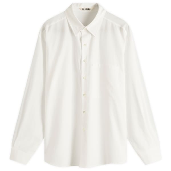 Рубашка большого размера из стираного саржевого финкса Auralee, белый
Рубашка большого размера из стираного саржевого финкса Auralee, белый