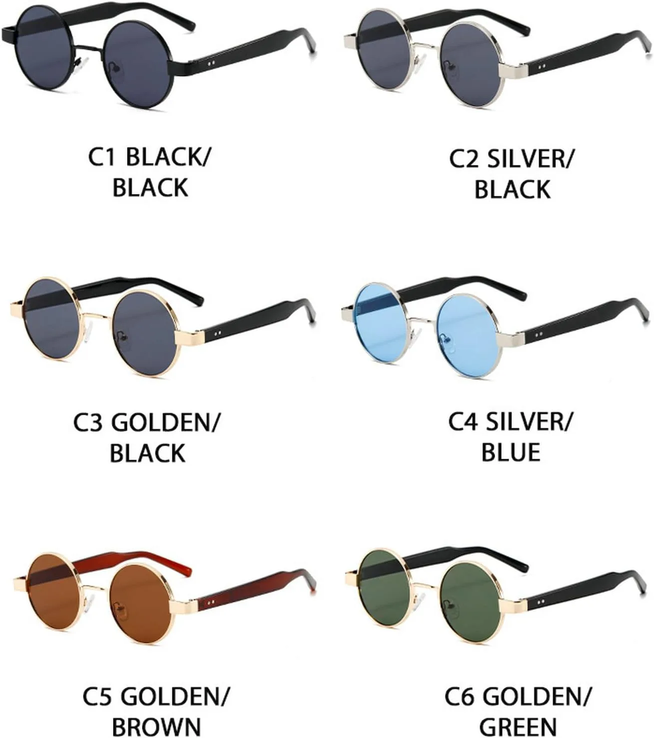 Ретро круглые солнцезащитные очки для мужчин и женщин, винтажные модные круглые солнцезащитные очки в стиле металл-панк, защита от УФ-излучения UV400 mincl, Black
Ретро круглые солнцезащитные очки для мужчин и женщин, винтажные модные круглые солнцезащитные очки в стиле металл-панк, защита от УФ-излучения UV400 mincl, Black