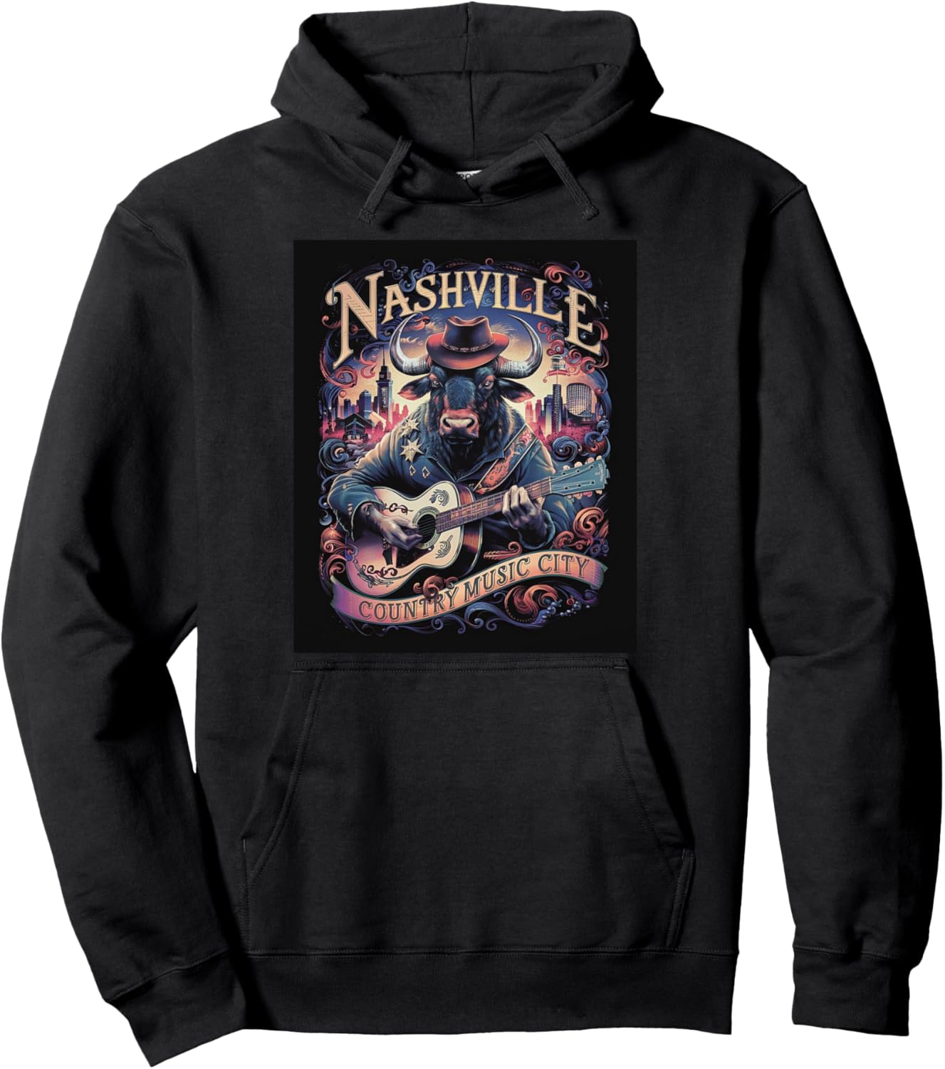 Толстовка с изображением ковбоя и буйвола Nashville Tennessee Country Music City Cowboy, черный
Толстовка с изображением ковбоя и буйвола Nashville Tennessee Country Music City Cowboy, черный