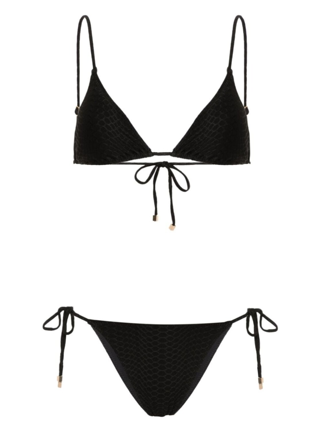 Noire Swimwear бикини Nikki с тиснением под змеиную кожу, черный
Noire Swimwear бикини Nikki с тиснением под змеиную кожу, черный