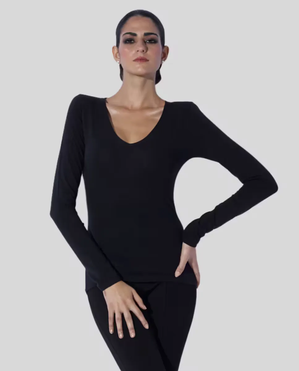 Женская хлопковая майка с длинным рукавом Platino, чёрный
Женская хлопковая майка с длинным рукавом Platino, чёрный