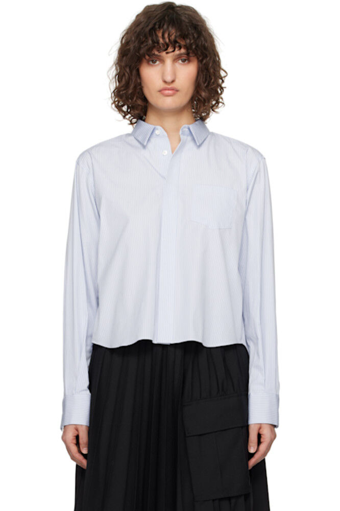 Рубашка из сине-белого поплина sacai
Рубашка из сине-белого поплина sacai