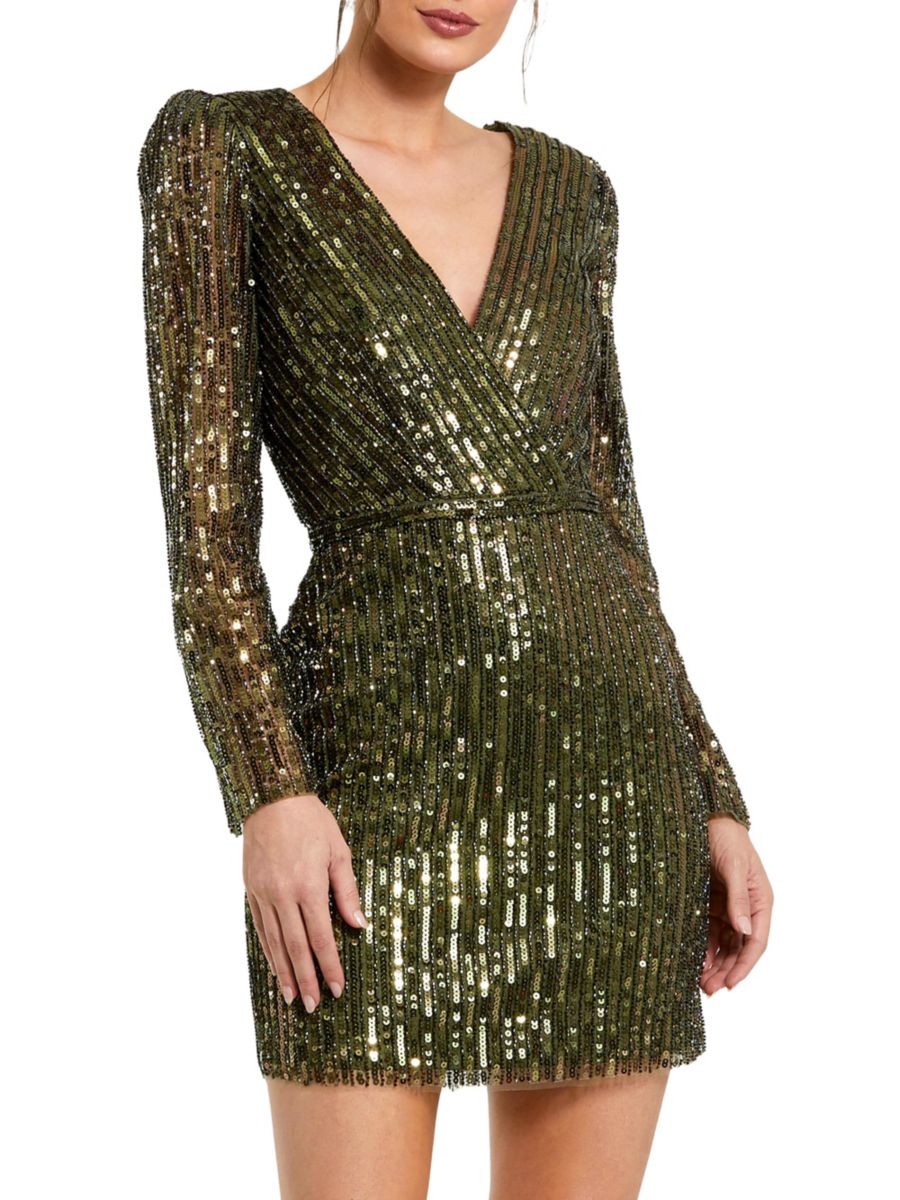Мини-платье-футляр с пайетками Mac Duggal, оливковый
Мини-платье-футляр с пайетками Mac Duggal, оливковый