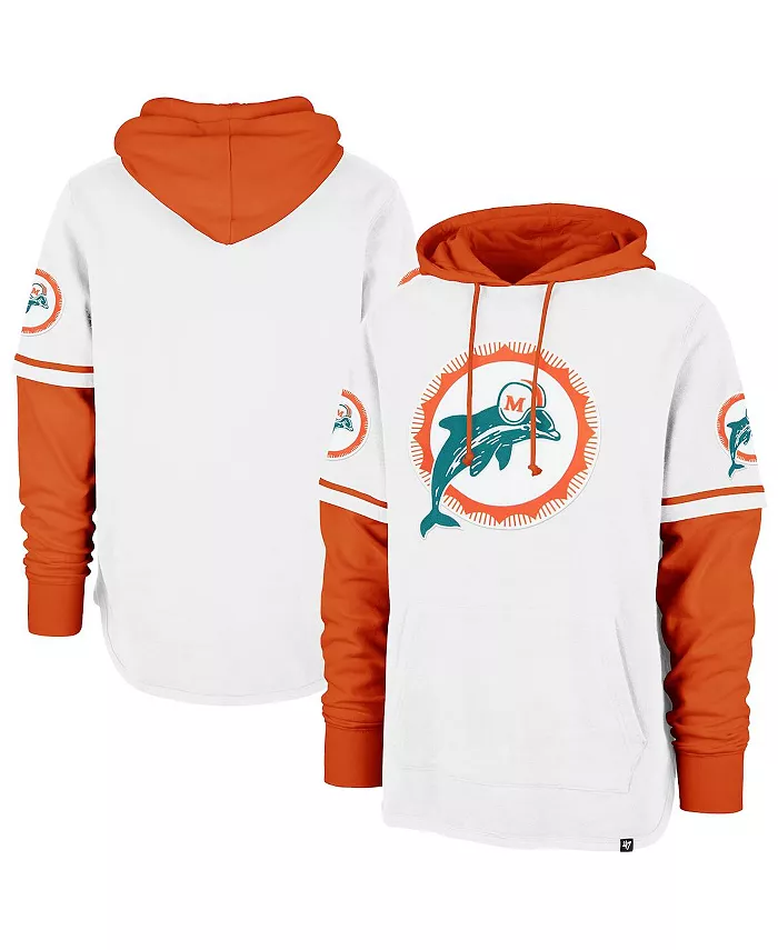 Мужская белая толстовка с капюшоном Miami Dolphins Throwback Shortstop '47 Brand
Мужская белая толстовка с капюшоном Miami Dolphins Throwback Shortstop '47 Brand