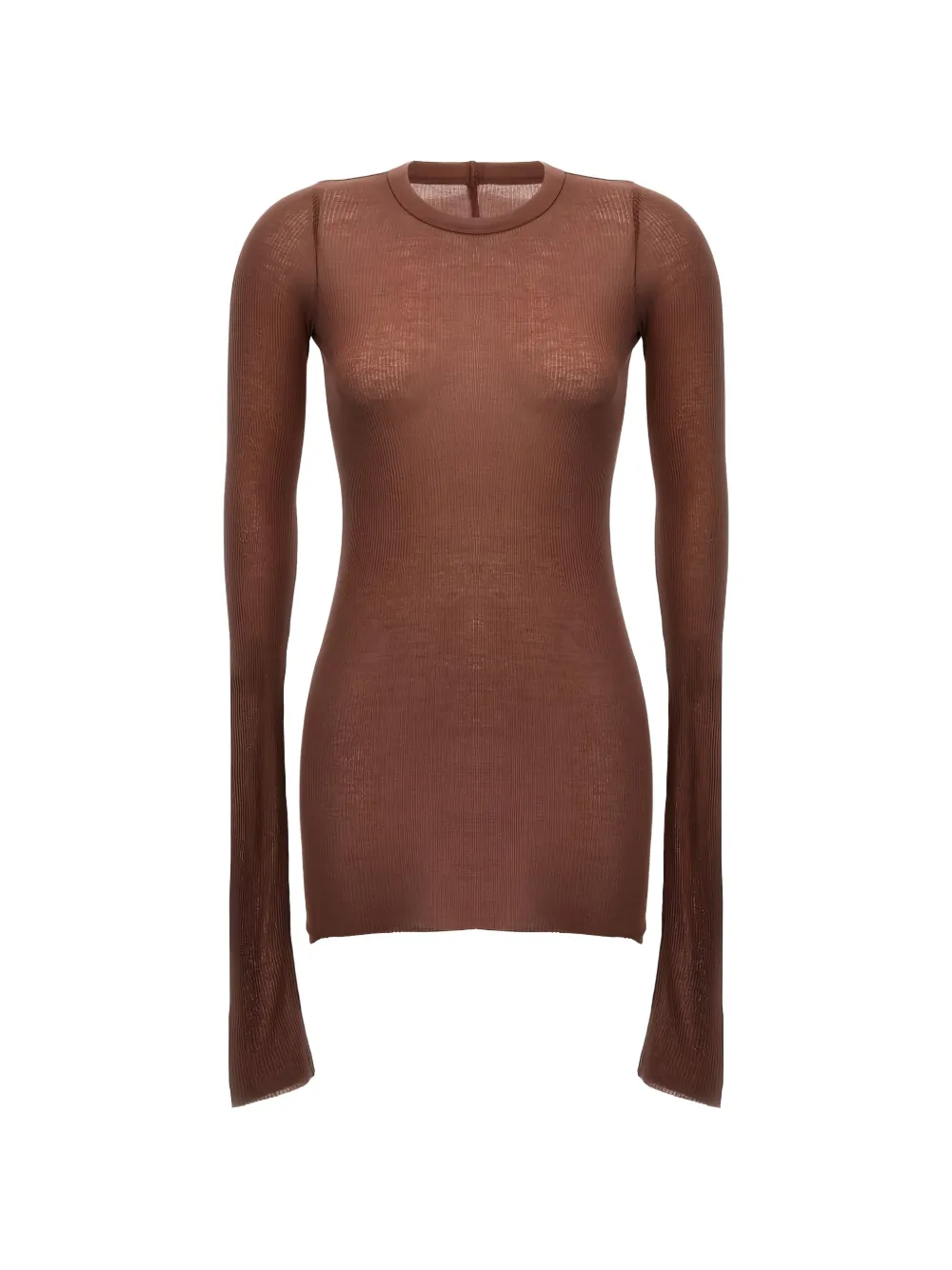 Ребристая футболка с длинными рукавами Rick Owens, коричневый
Ребристая футболка с длинными рукавами Rick Owens, коричневый