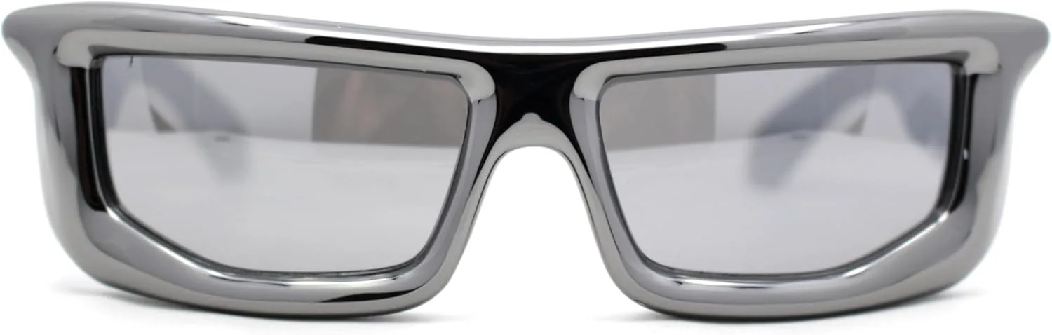 SA106 Модные солнцезащитные очки с толстыми прямоугольными пластиковыми линзами в форме дьявольских рогов и плоской верхней частью, Silver - Silver Mirror
SA106 Модные солнцезащитные очки с толстыми прямоугольными пластиковыми линзами в форме дьявольских рогов и плоской верхней частью, Silver - Silver Mirror