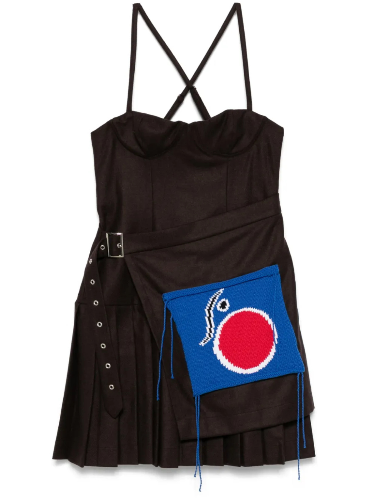 Мини-платье Charles Jeffrey Loverboy с трикотажными нашивками, коричневый
Мини-платье Charles Jeffrey Loverboy с трикотажными нашивками, коричневый