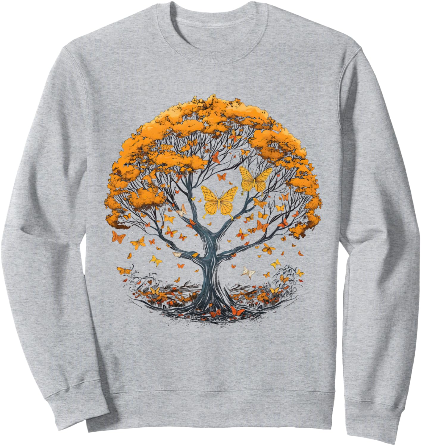 Осенняя толстовка с изображением осенних листьев, дерева и бабочки Autumn Design With Butterflies And Trees, серый
Осенняя толстовка с изображением осенних листьев, дерева и бабочки Autumn Design With Butterflies And Trees, серый